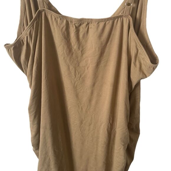 Love J Tan Brown Sleeveless Bodycon Ruched Dress Size 2XL - Picture 10 of 12